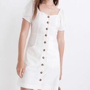 NWT Madewell Linen-Cotton Puff-Sleeve Mini Dress in Sz 8